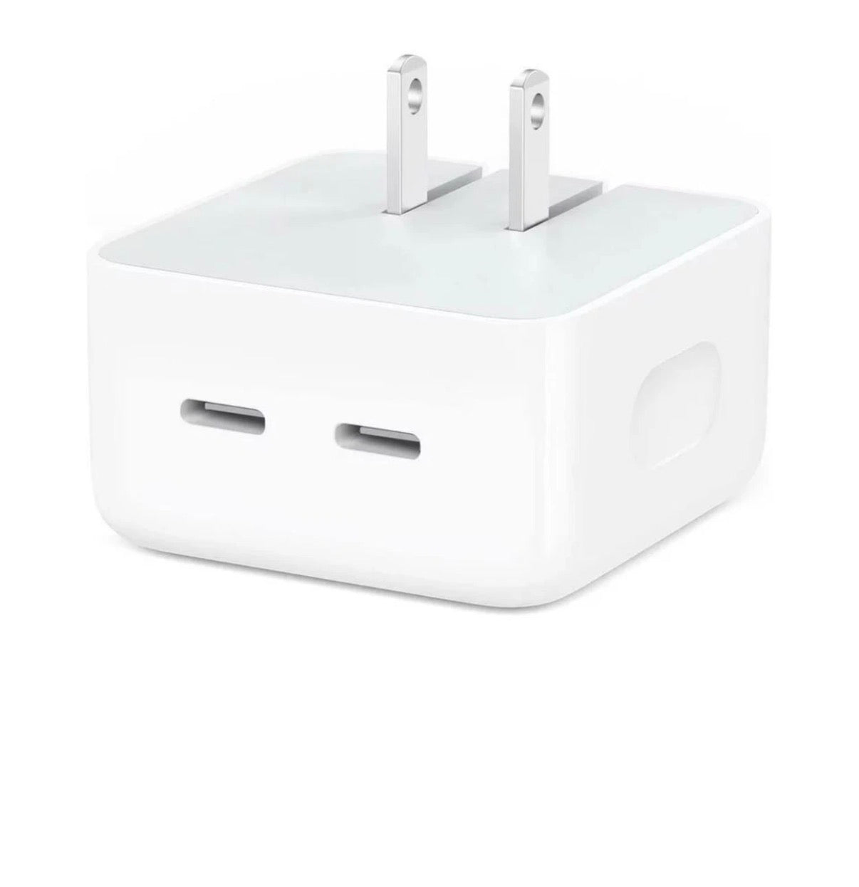 35W Dual USB-C Port Compact Wall Power Adapter for iPhone & Samsung White