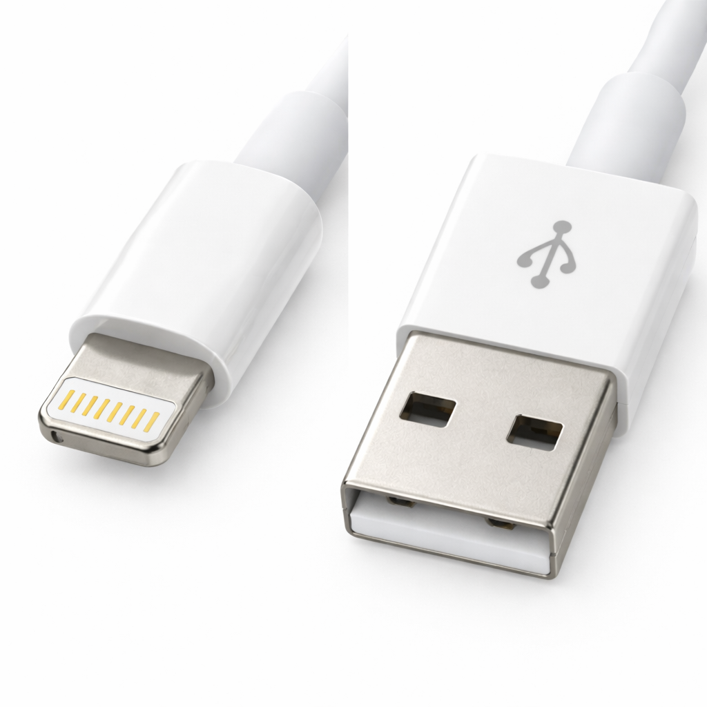 6Ft USB-A to Lightning Charging Cable – Fast Sync & Charge Cord for iPhone, iPad, iPod – Durable White Cable
