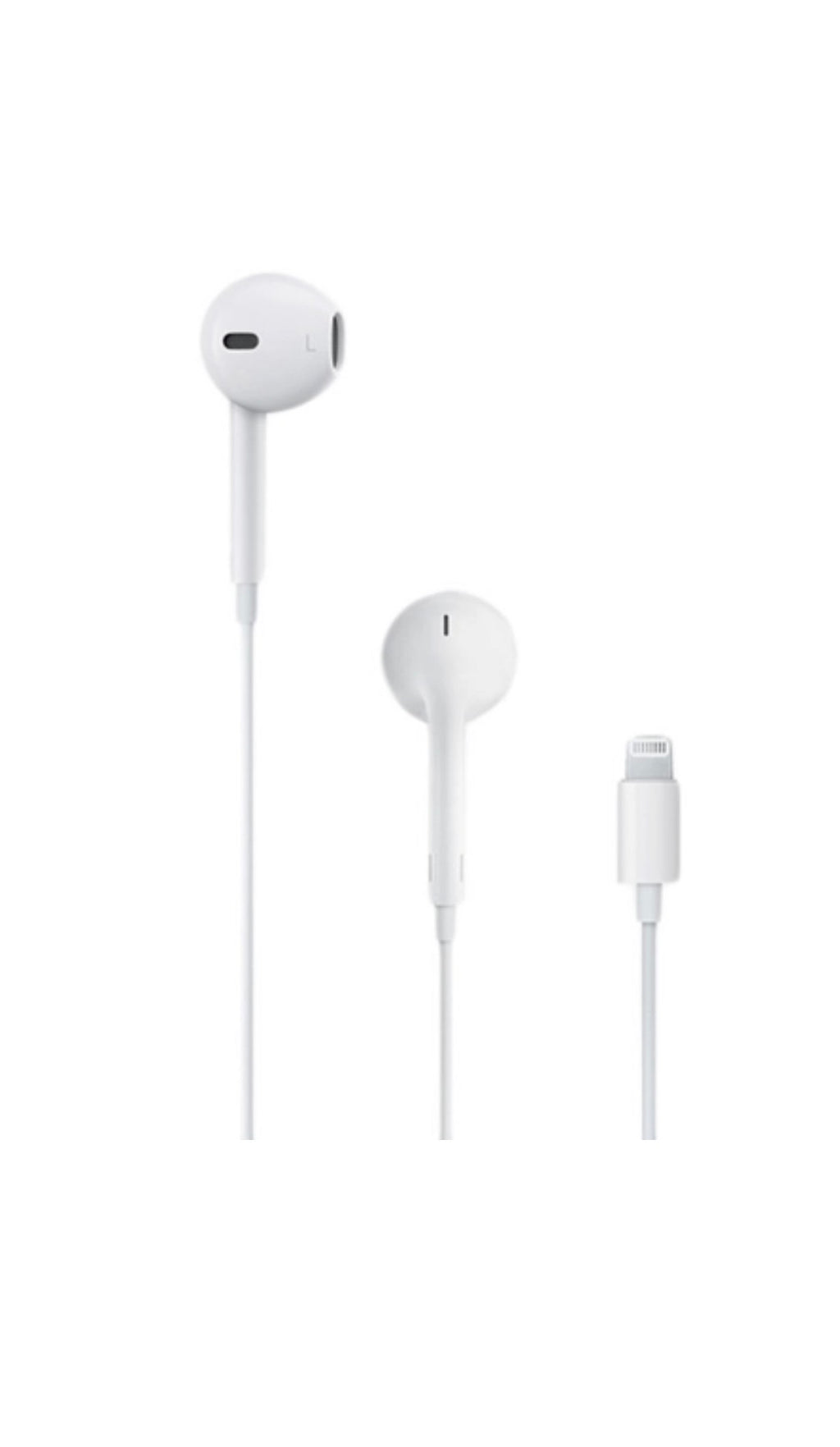 White Wired Headphones Lightning Connector For IPhone with Built-in Microphone