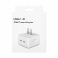 35W Dual USB-C Port Compact Wall Power Adapter for iPhone & Samsung White