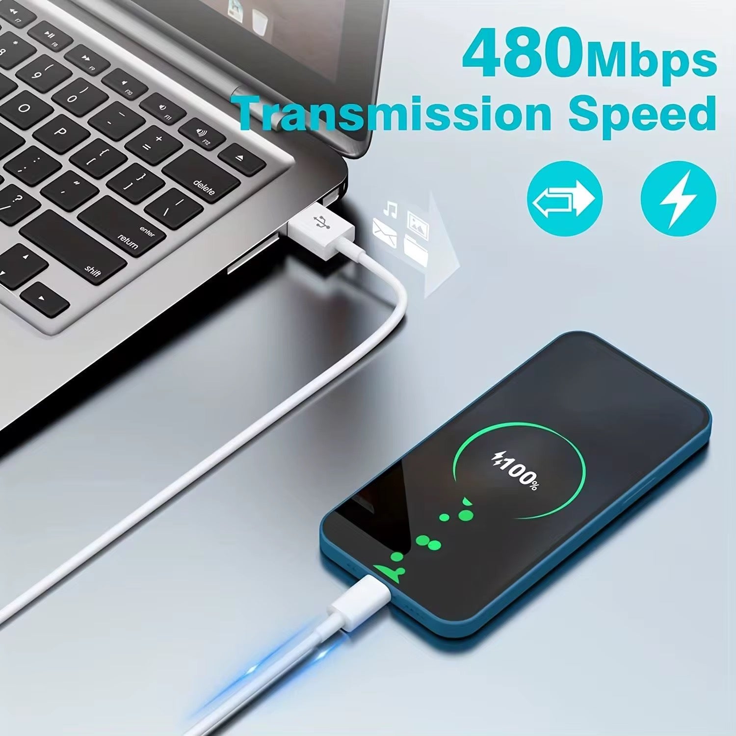 USB-A to USB-C Charging Cable – Fast Charging & Data Sync Cord for Android, Tablets & USB-C Devices (White) 6Ft, 10Ft