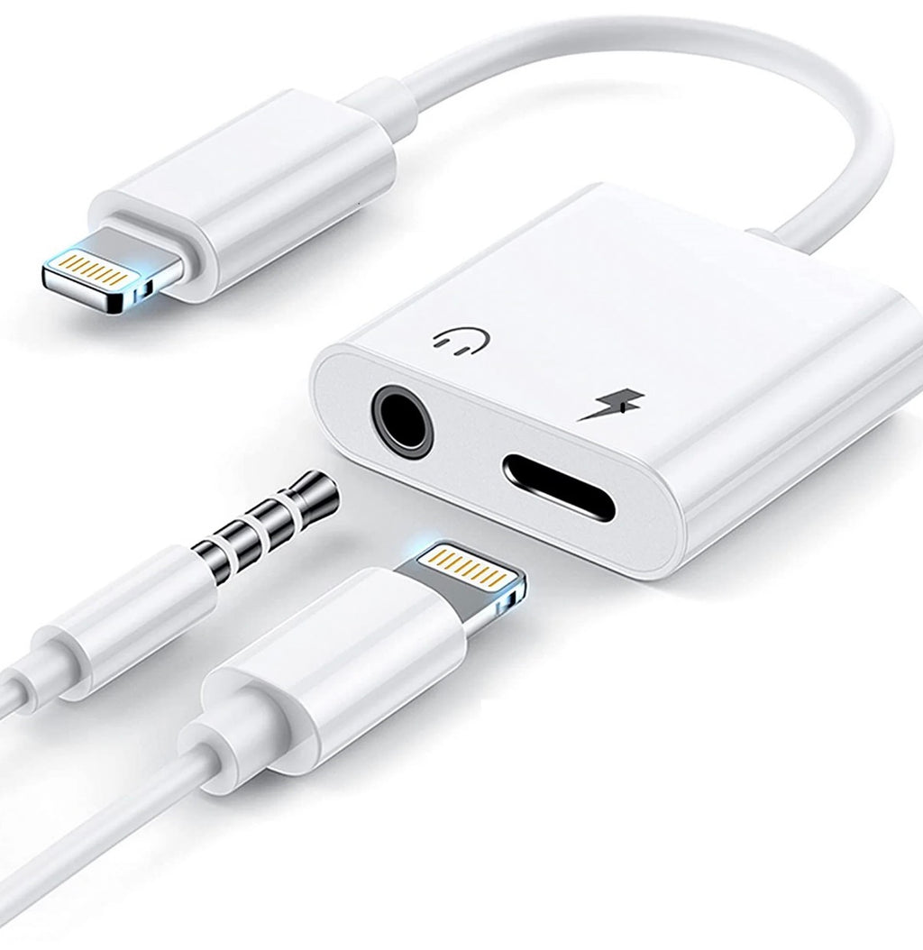 Lightning to 3.5mm Headphone Adapter with Charging – Audio + Fast Charge Splitter for iPhone