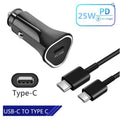 25W Super Fast Car Charger + 6Ft Type-C Cable For Samsung & iPhone