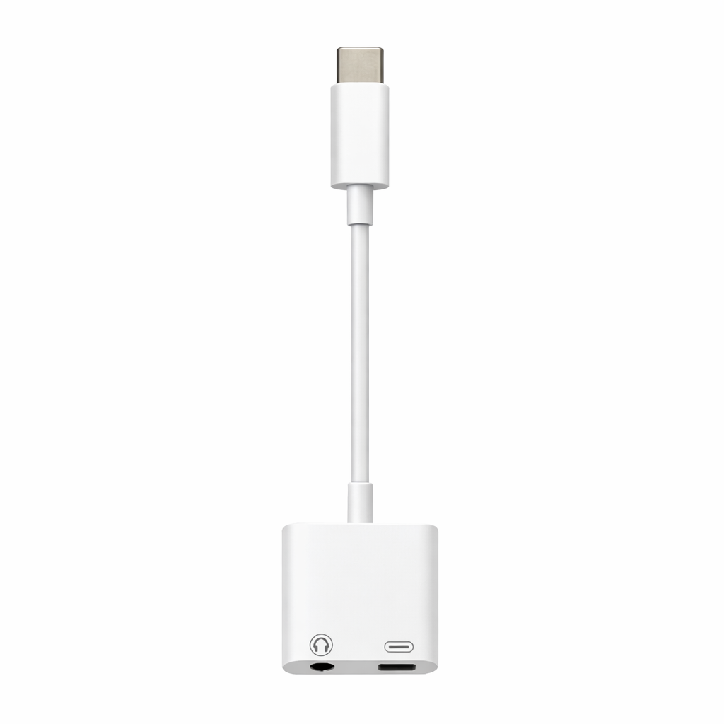 USB-C to 3.5mm Headphone Jack & Charging Adapter – Audio + Fast Charge Splitter