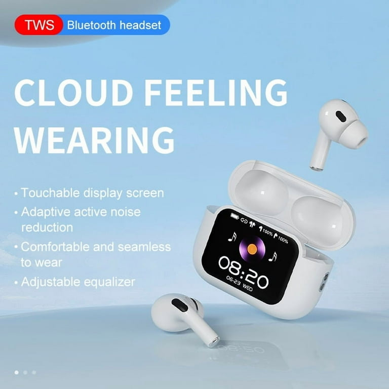 Wireless Earbuds Bluetooth Headphones, Ear Buds with Touch Screen, ANC ENC Noise Cancelling Transparency Mode, 56H Stereo Deep Bass, IPX7 Waterproof, Clear Calls, 7 EQ for iOS Android