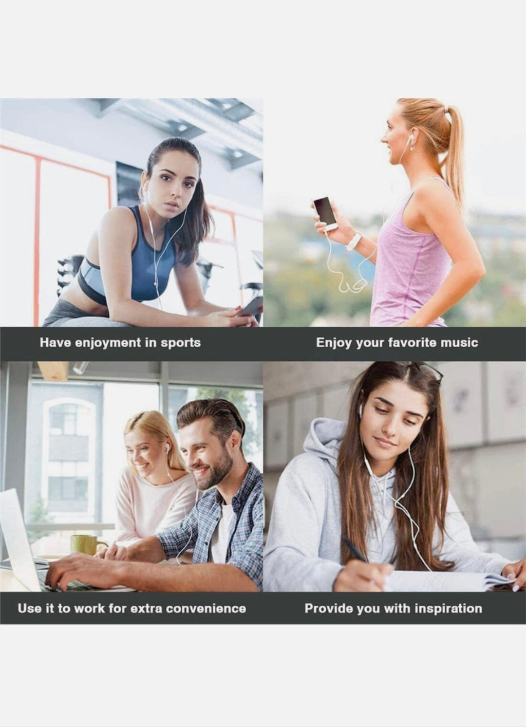 White Wired Headphones Lightning Connector For IPhone with Built-in Microphone