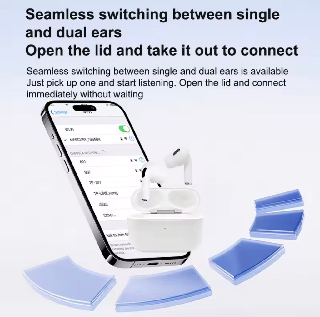 Wireless Earbuds Bluetooth Headphones Unbranded White with Charging Case (SEALED NEW)