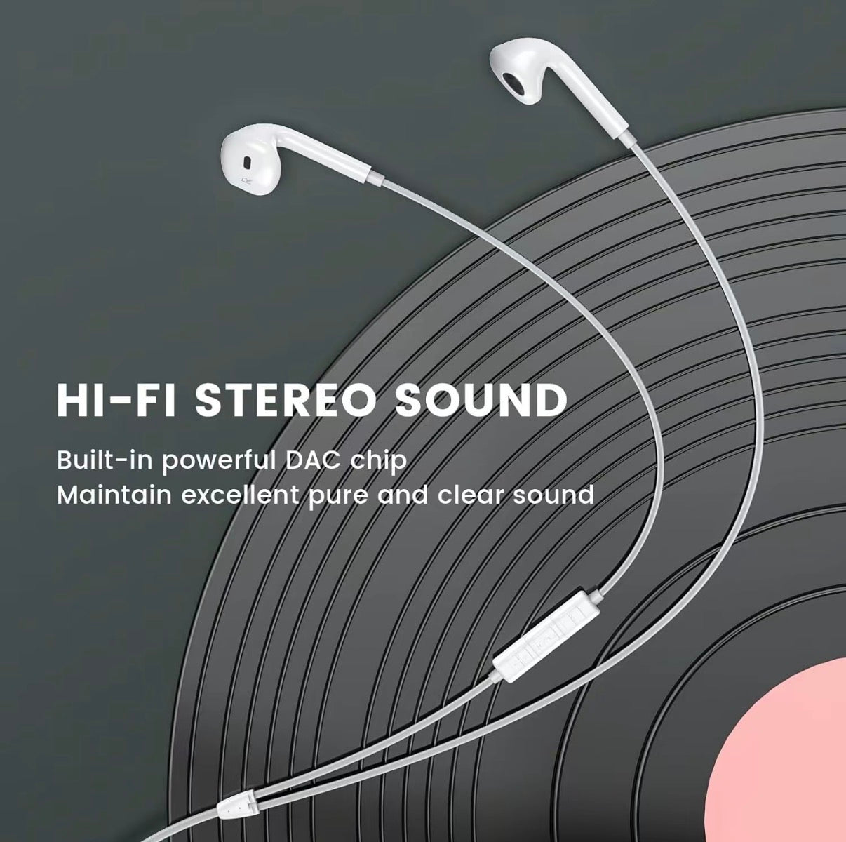 Wired Earphones with Microphone & Volume Control – 3.5mm In-Ear Headphones for Music & Calls