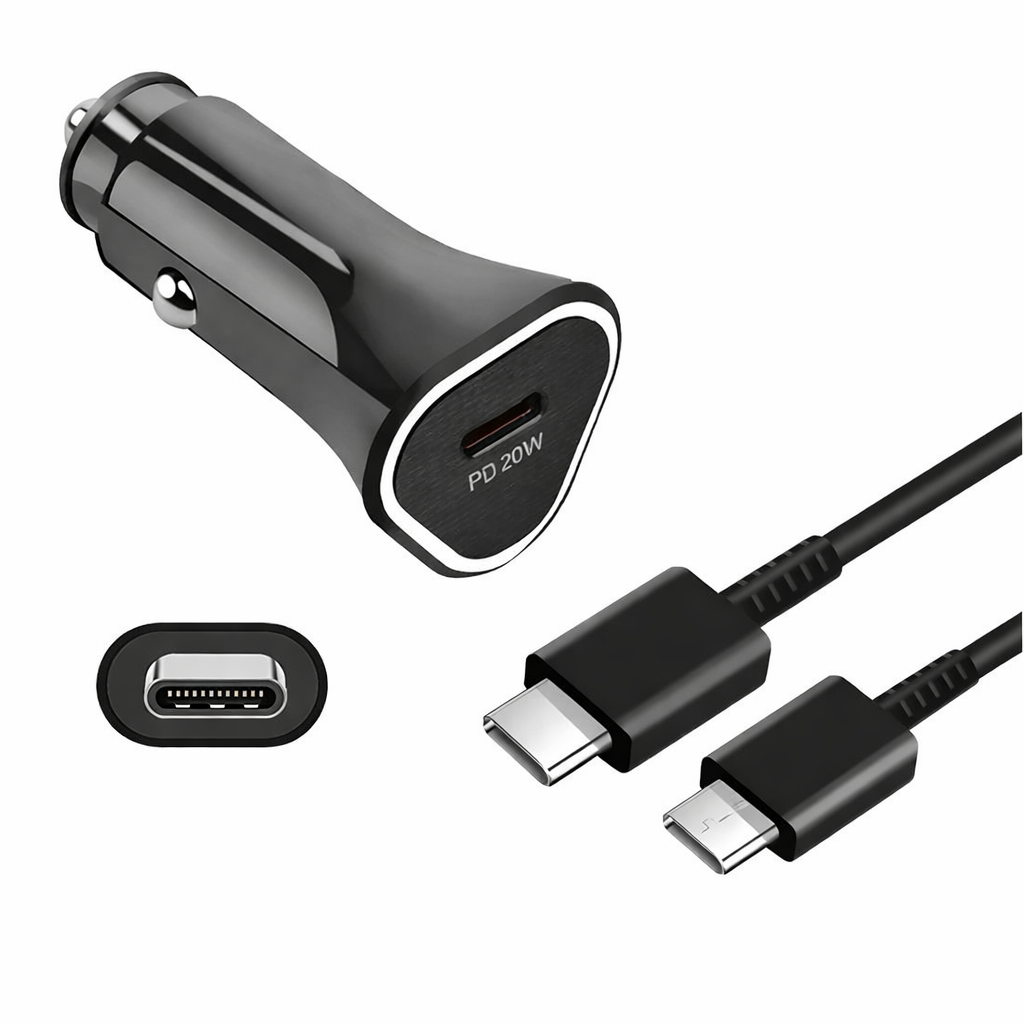 25W Super Fast Car Charger + 6Ft Type-C Cable For Samsung & iPhone