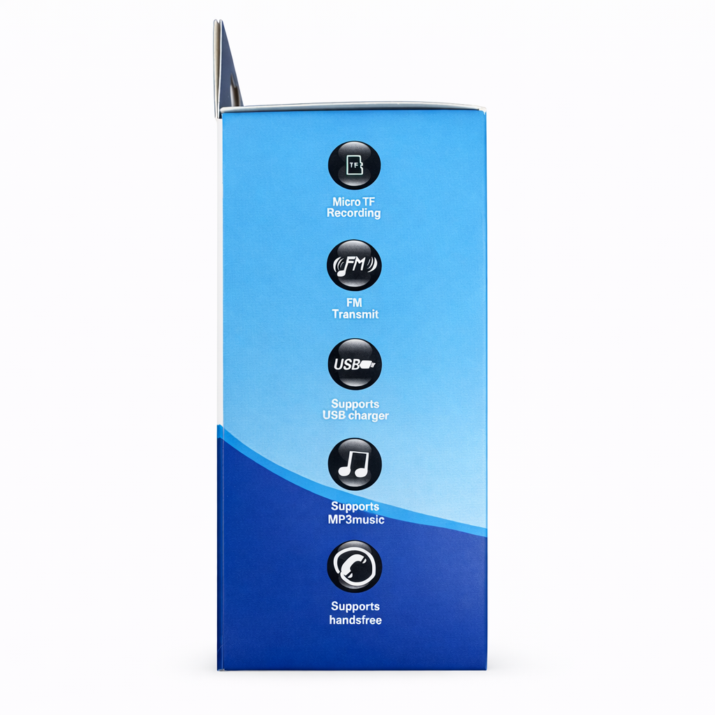 Bluetooth Car FM Transmitter Adapter, Hands-Free, USB Charger, AUX Audio