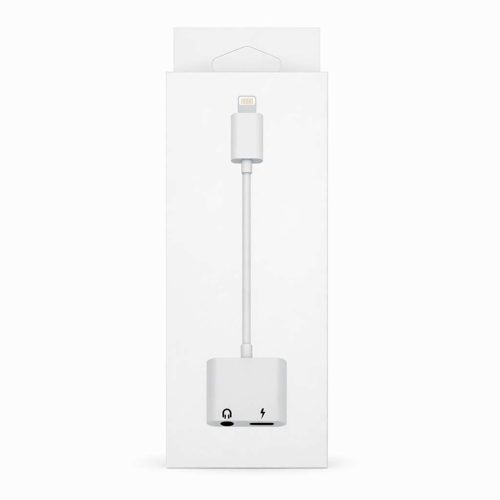 Lightning to 3.5mm Headphone Adapter with Charging – Audio + Fast Charge Splitter for iPhone
