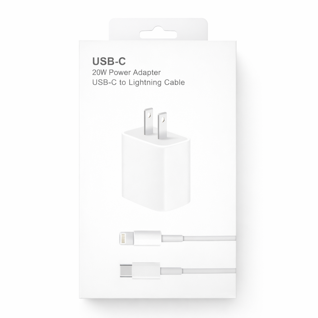 20W Fast Charger Power Adapter & USB-C to Lightning Cable 6ft for iPhone