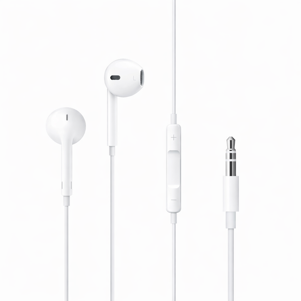 Wired Earphones with Microphone & Volume Control – 3.5mm In-Ear Headphones for Music & Calls